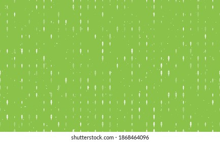 Seamless background pattern of evenly spaced white torch symbols of different sizes and opacity. Vector illustration on light green background with stars