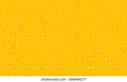Seamless background pattern of evenly spaced white speaker symbols of different sizes and opacity. Vector illustration on amber background with stars