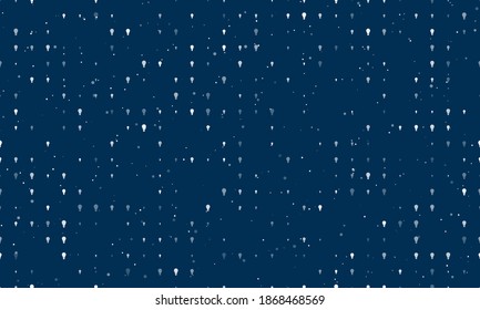 Seamless background pattern of evenly spaced white lamp symbols of different sizes and opacity. Vector illustration on dark blue background with stars