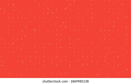 Seamless background pattern of evenly spaced white hockey symbols of different sizes and opacity. Vector illustration on red background with stars