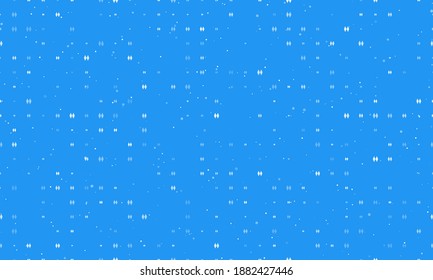 Seamless background pattern of evenly spaced white woman with woman symbols of different sizes and opacity. Vector illustration on blue background with stars