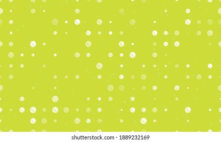 Patrón de fondo sin foco de pelotas de tenis blancas uniformemente espaciadas de diferentes tamaños y opacidad. Ilustración vectorial en el fondo de cal con estrellas