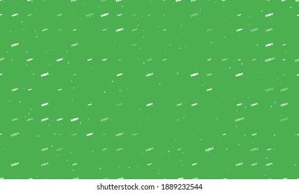 Seamless background pattern of evenly spaced white candy symbols of different sizes and opacity. Vector illustration on green background with stars