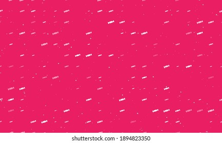 Seamless background pattern of evenly spaced white candy symbols of different sizes and opacity. Vector illustration on pink background with stars