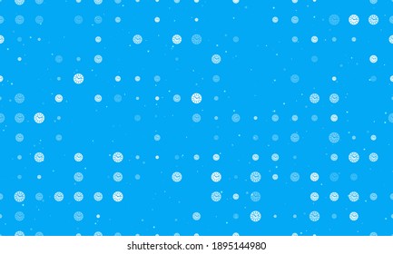Seamless background pattern of evenly spaced white clock symbols of different sizes and opacity. Vector illustration on light blue background with stars