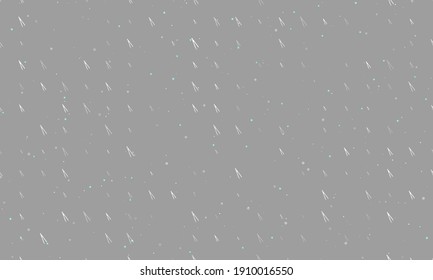 Seamless background pattern of evenly spaced white compass dividers of different sizes and opacity. Vector illustration on grey background with stars