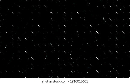 Seamless background pattern of evenly spaced white screwdriver symbols of different sizes and opacity. Vector illustration on black background with stars