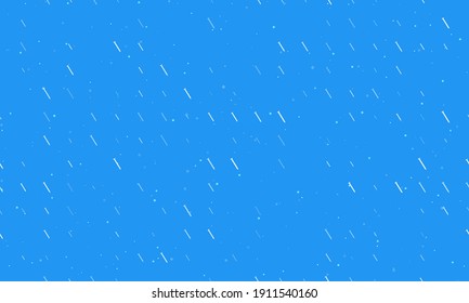 Seamless background pattern of evenly spaced white metal nail symbols of different sizes and opacity. Vector illustration on blue background with stars