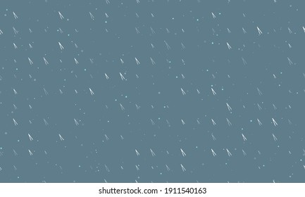 Seamless background pattern of evenly spaced white compass dividers of different sizes and opacity. Vector illustration on blue grey background with stars