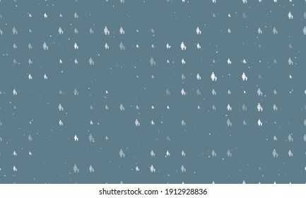 Seamless background pattern of evenly spaced white woman with child symbols of different sizes and opacity. Vector illustration on blue grey background with stars