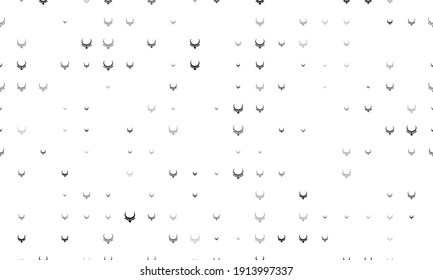 Seamless background pattern of evenly spaced black necklace symbols of different sizes and opacity. Vector illustration on white background