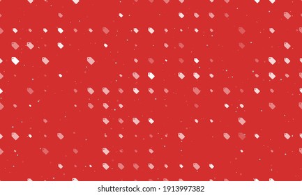 Seamless background pattern of evenly spaced white discount label symbols of different sizes and opacity. Vector illustration on red background with stars