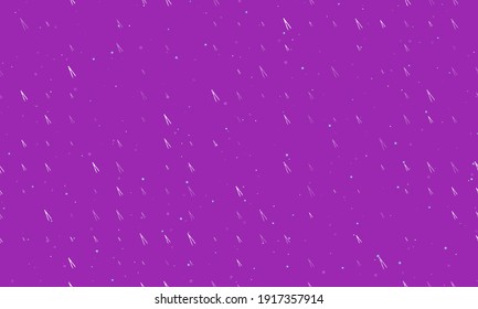Seamless background pattern of evenly spaced white compass dividers of different sizes and opacity. Vector illustration on purple background with stars