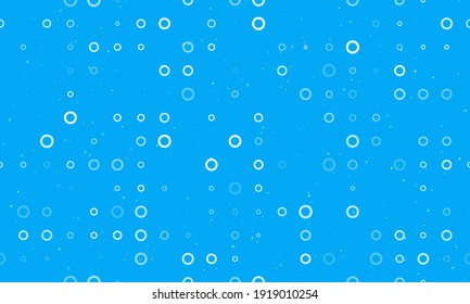 Seamless background pattern of evenly spaced white circle symbols of different sizes and opacity. Vector illustration on light blue background with stars