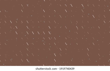 Seamless background pattern of evenly spaced white metal nail symbols of different sizes and opacity. Vector illustration on brown background with stars