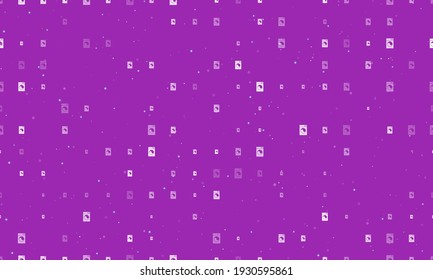 Seamless background pattern of evenly spaced white washer symbols of different sizes and opacity. Vector illustration on purple background with stars