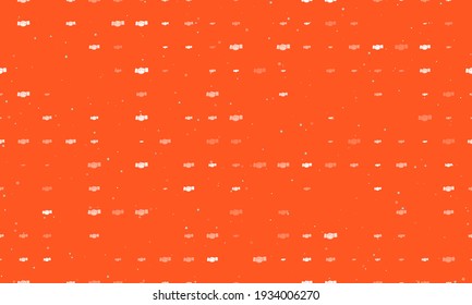 Seamless background pattern of evenly spaced white handshake symbols of different sizes and opacity. Vector illustration on deep orange background with stars