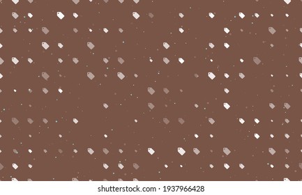 Seamless background pattern of evenly spaced white discount label symbols of different sizes and opacity. Vector illustration on brown background with stars
