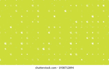Seamless background pattern of evenly spaced white roasted turkeys of different sizes and opacity. Vector illustration on lime background with stars