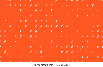 Seamless background pattern of evenly spaced white computer mouse symbols of different sizes and opacity. Vector illustration on deep orange background with stars