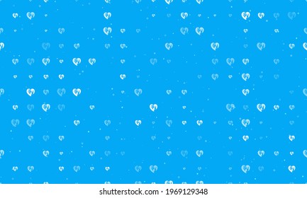 Seamless background pattern of evenly spaced white mom with baby symbols of different sizes and opacity. Vector illustration on light blue background with stars