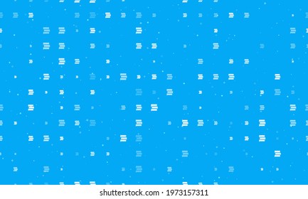 Seamless background pattern of evenly spaced white discussion symbols of different sizes and opacity. Vector illustration on light blue background with stars