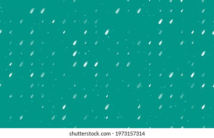 Seamless background pattern of evenly spaced white flash drives of different sizes and opacity. Vector illustration on teal background with stars