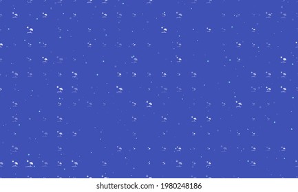 Seamless background pattern of evenly spaced white beach symbols of different sizes and opacity. Vector illustration on indigo background with stars