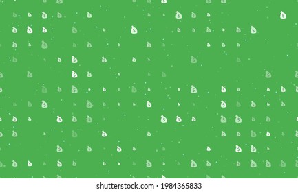 Seamless background pattern of evenly spaced white bag of money symbols of different sizes and opacity. Vector illustration on green background with stars