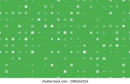 Seamless background pattern of evenly spaced white gift box with a question symbols of different sizes and opacity. Vector illustration on green background with stars