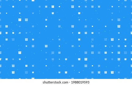 Seamless background pattern of evenly spaced white gift box with a question symbols of different sizes and opacity. Vector illustration on blue background with stars