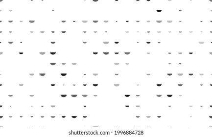 Seamless background pattern of evenly spaced black watermelon piece symbols of different sizes and opacity. Vector illustration on white background