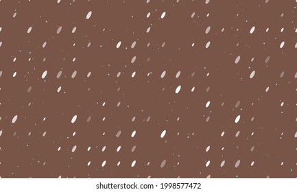 Seamless background pattern of evenly spaced white surf board symbols of different sizes and opacity. Vector illustration on brown background with stars