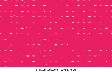 Seamless background pattern of evenly spaced white watermelon piece symbols of different sizes and opacity. Vector illustration on pink background with stars
