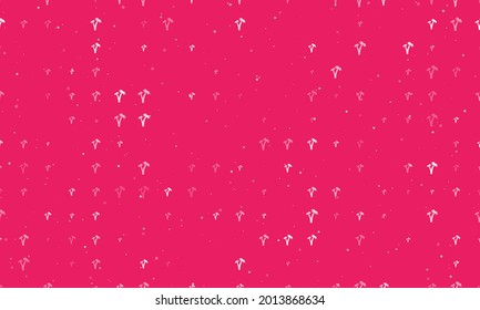 Seamless background pattern of evenly spaced white palm trees symbols of different sizes and opacity. Vector illustration on pink background with stars