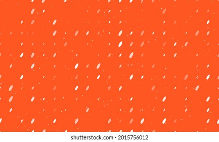 Seamless background pattern of evenly spaced white surf board symbols of different sizes and opacity. Vector illustration on deep orange background with stars