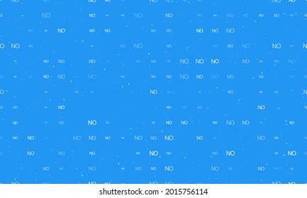 Seamless background pattern of evenly spaced white no symbols of different sizes and opacity. Vector illustration on blue background with stars