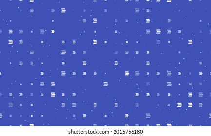 Seamless background pattern of evenly spaced white discussion symbols of different sizes and opacity. Vector illustration on indigo background with stars