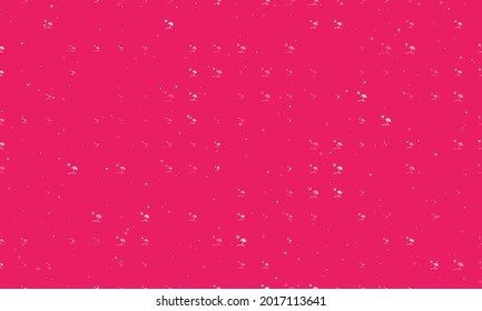 Seamless background pattern of evenly spaced white beach symbols of different sizes and opacity. Vector illustration on pink background with stars