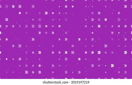 Seamless background pattern of evenly spaced white discussion symbols of different sizes and opacity. Vector illustration on purple background with stars