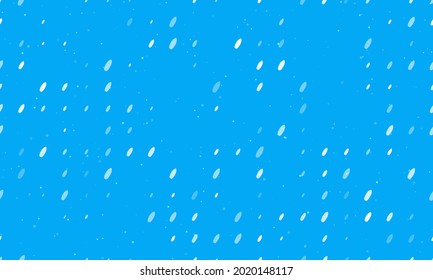 Seamless background pattern of evenly spaced white surf board symbols of different sizes and opacity. Vector illustration on light blue background with stars
