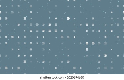 Seamless background pattern of evenly spaced white discussion symbols of different sizes and opacity. Vector illustration on blue grey background with stars