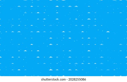 Seamless background pattern of evenly spaced white mother's day symbols of different sizes and opacity. Vector illustration on light blue background with stars