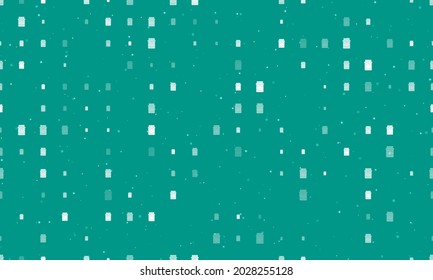 Seamless background pattern of evenly spaced white jar of jam symbols of different sizes and opacity. Vector illustration on teal background with stars