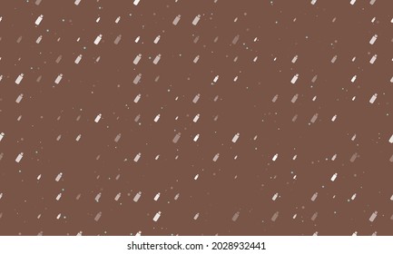 Seamless background pattern of evenly spaced white flash drives of different sizes and opacity. Vector illustration on brown background with stars