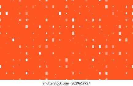 Seamless background pattern of evenly spaced white jar of jam symbols of different sizes and opacity. Vector illustration on deep orange background with stars