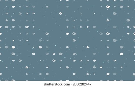 Seamless background pattern of evenly spaced white steak symbols of different sizes and opacity. Vector illustration on blue grey background with stars