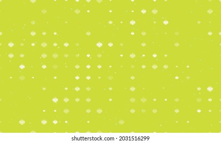 Seamless background pattern of evenly spaced white absorbent symbols of different sizes and opacity. Vector illustration on lime background with stars