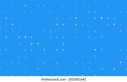 Seamless background pattern of evenly spaced white balloon symbols of different sizes and opacity. Vector illustration on blue background with stars