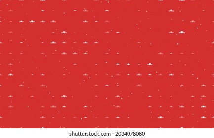 Seamless background pattern of evenly spaced white mother's day symbols of different sizes and opacity. Vector illustration on red background with stars